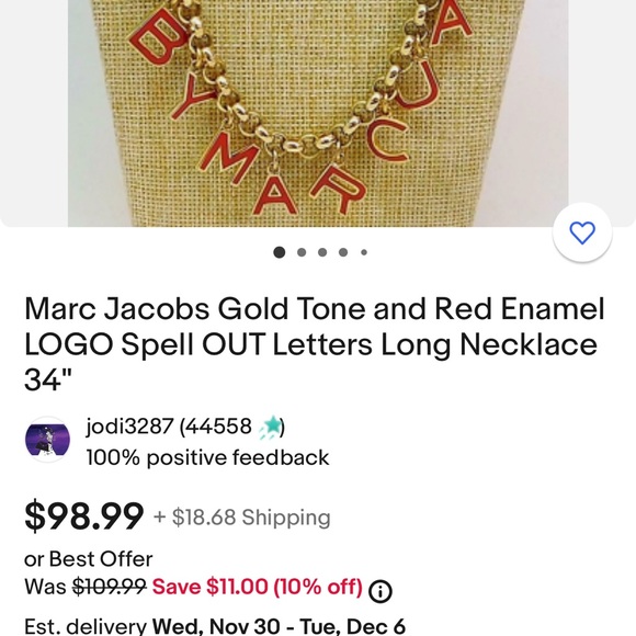 Marc Jacobs necklace is 2ft 10 inches long ..Can be worn as a trendy chain belt - Picture 3 of 3